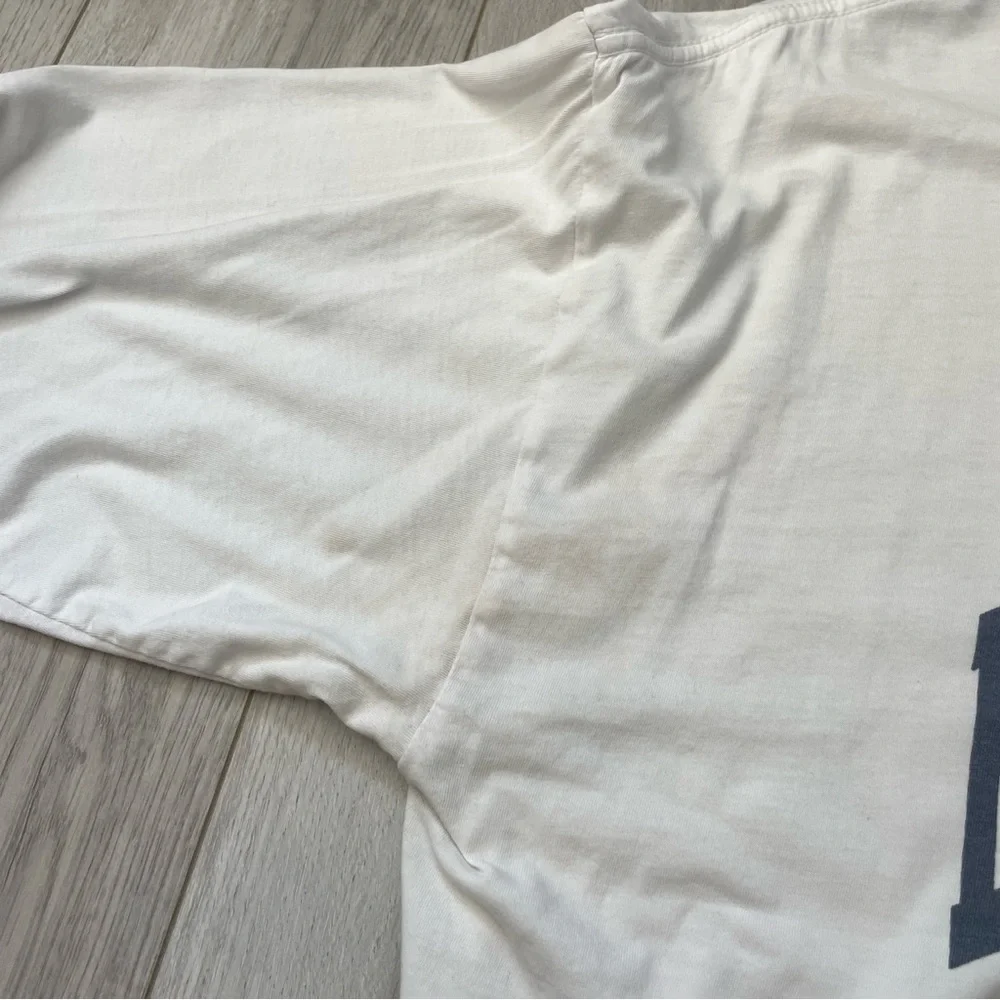 Brandy Melville Tshirt new york long sleeve crop oversized womens White one size - Picture 5 of 7